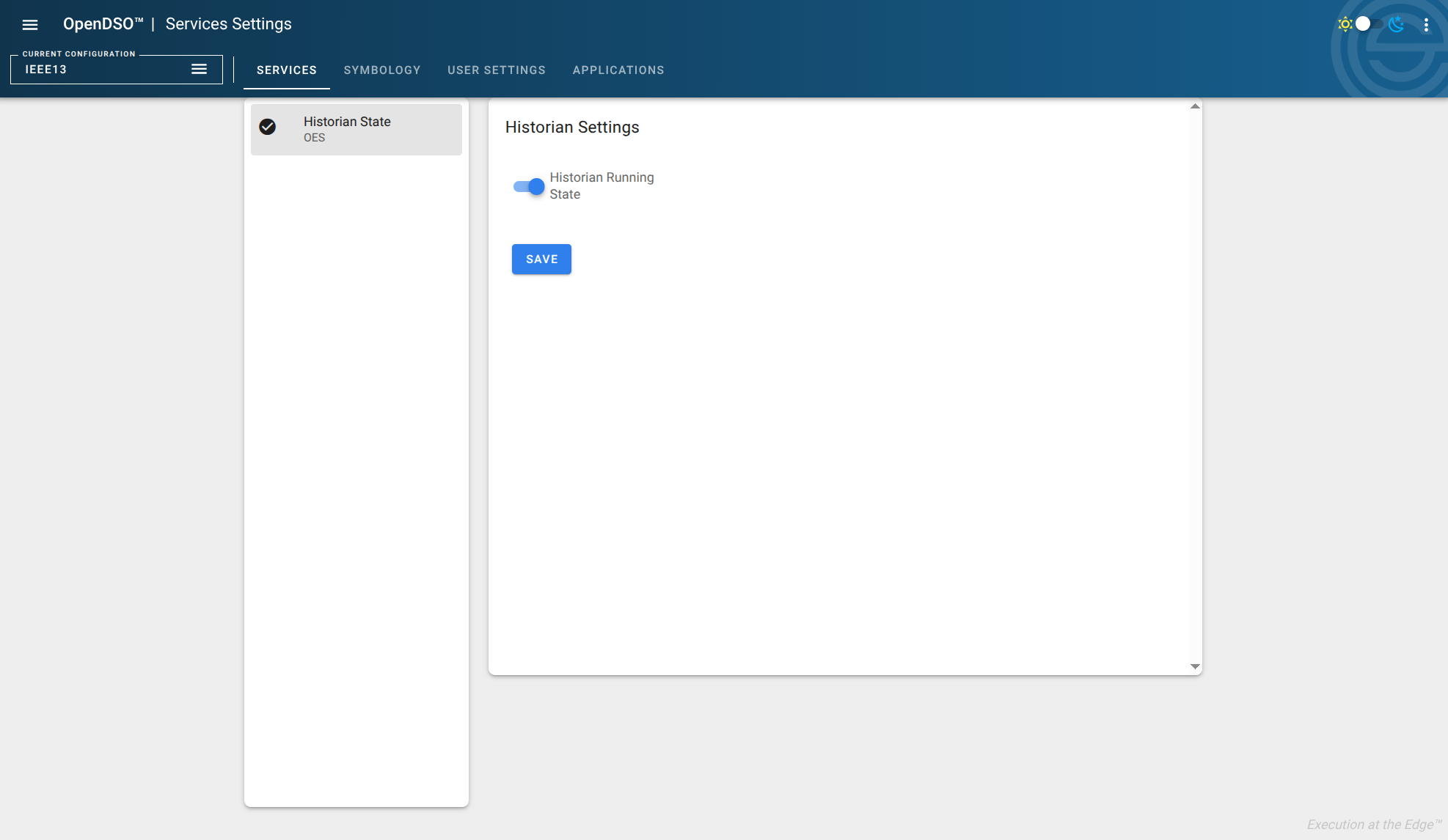 Service Settings Interface
